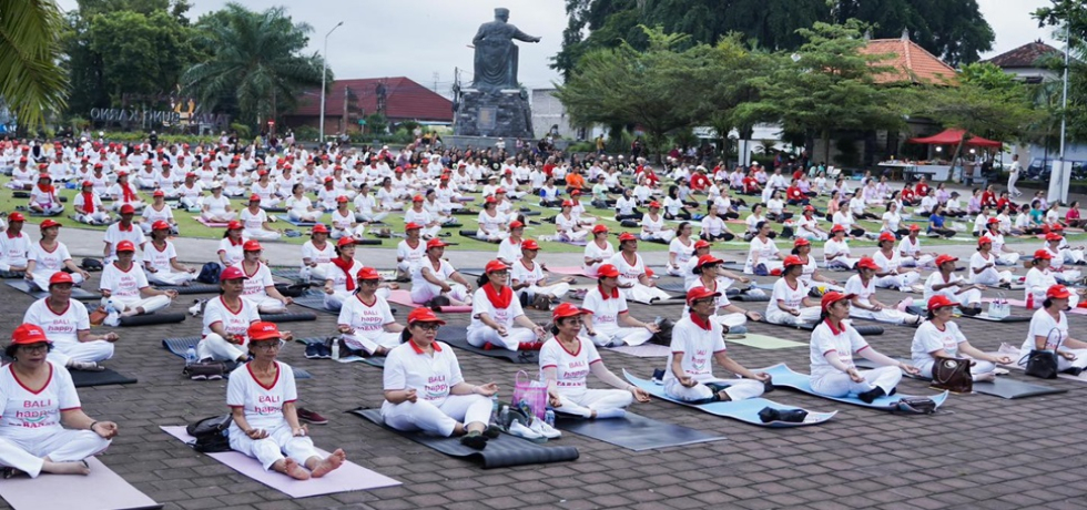Curtain Raiser of the 11th International Day of Yoga at Taman Bung Karno, Tabanan